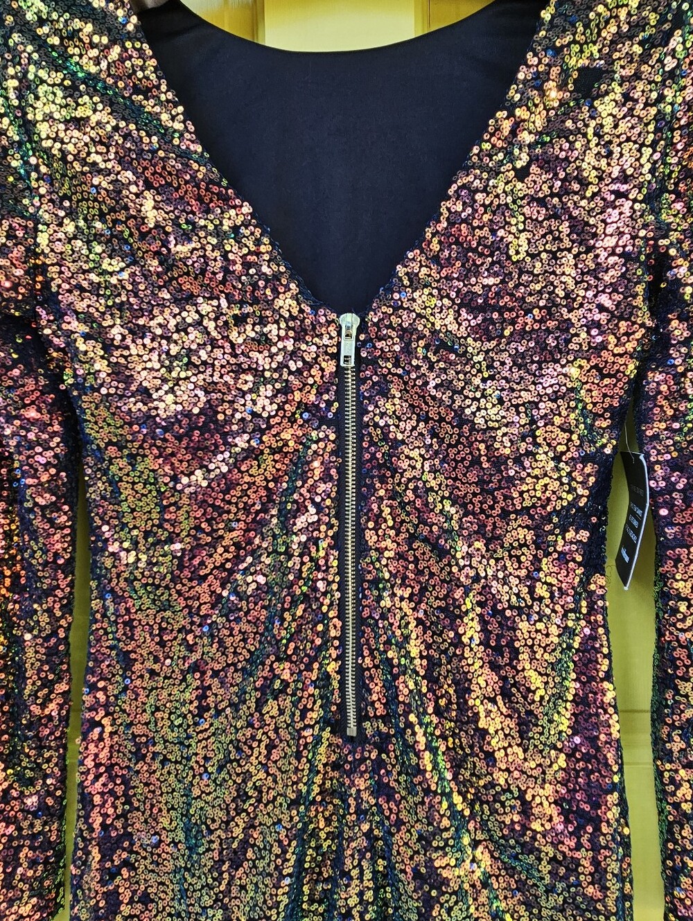 NWT Charlotte Russe Iridescent Sequin Bodycon Dress S - Picture 7 of 15